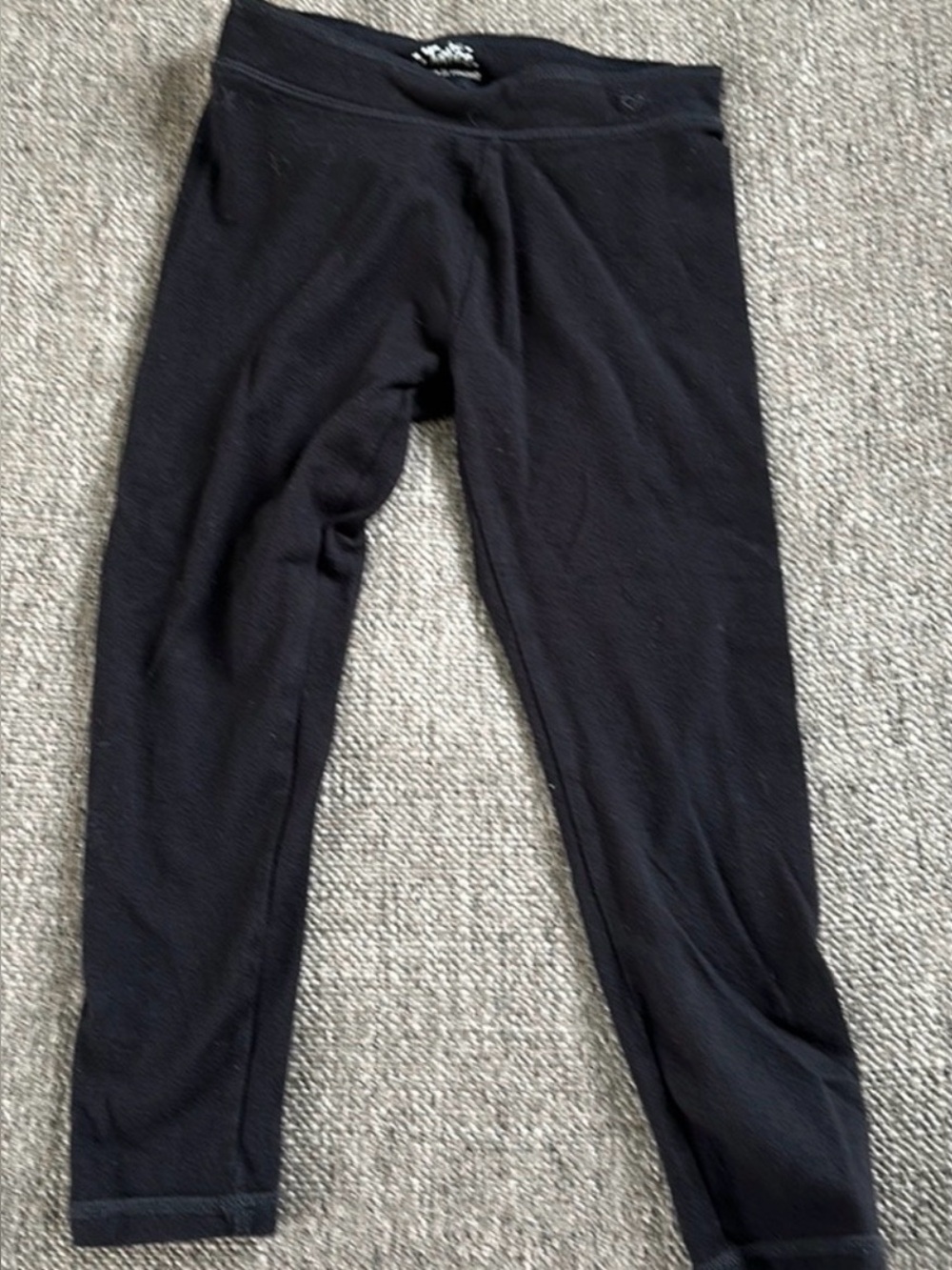 Justice Girls Black Essential Everyday Leggings Size 7 Embroidered Heart